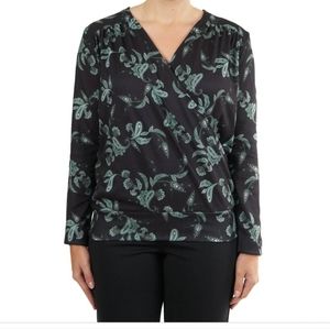 *NWT Emaline New Ireland Dublin Faux Wrap Floral Petite Knit Top